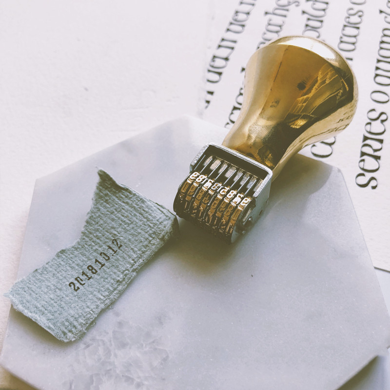 Rubber Date Stamp - Tampon de calendrier en métal de